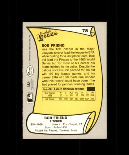 1988 PACIFIC LEGENDS YOU PICK SEE SCANS COMPLETE SETS, TEAMS, PLAYERS ALL STARS - Picture 126 of 188