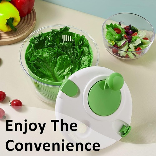5L BPA-Free Salad Spinner with Built-In Drain for Effortless Vegetable Washing - Picture 6 of 9