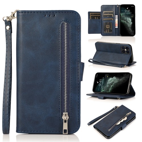 For iPhone 14 15 Pro Max 13 12 11 XR 7 8 SE3 Magnetic Leather Zipper Wallet Case - Picture 11 of 18