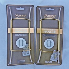 2 New Tripar  10" to 14"  Brass Plate Display Hangers Free US Shipping