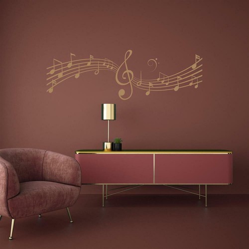 Adhesivo de Pared Apuntes Notas Musicales Pegatina Música Idea Decoración Sonido - Imagen 2 de 5