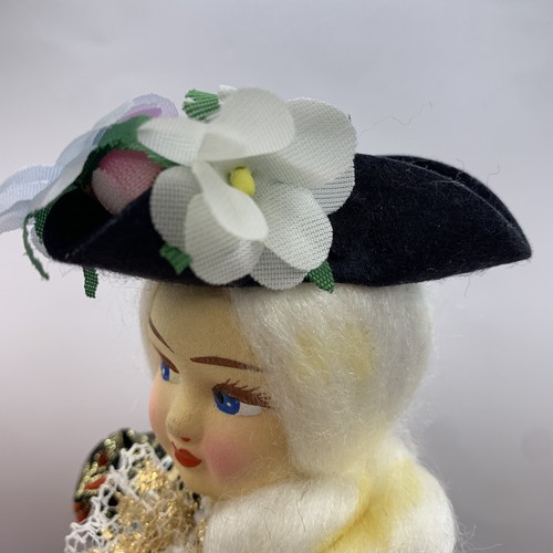 Viktorianische Puppe Made in Italy besticktes verziertes Kleid 10,5 Zoll Puppe Sammlerstück - Bild 4 von 13