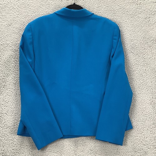 Kasper Jacket Womens 16 Royal Blue single Button Lined Career Workwear Office - Picture 2 of 12