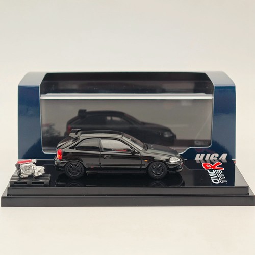 Hobby Japan 1/64 Type-R EK9 Custom with Engine Diecast Models Toys Car Black US - Picture 6 of 7