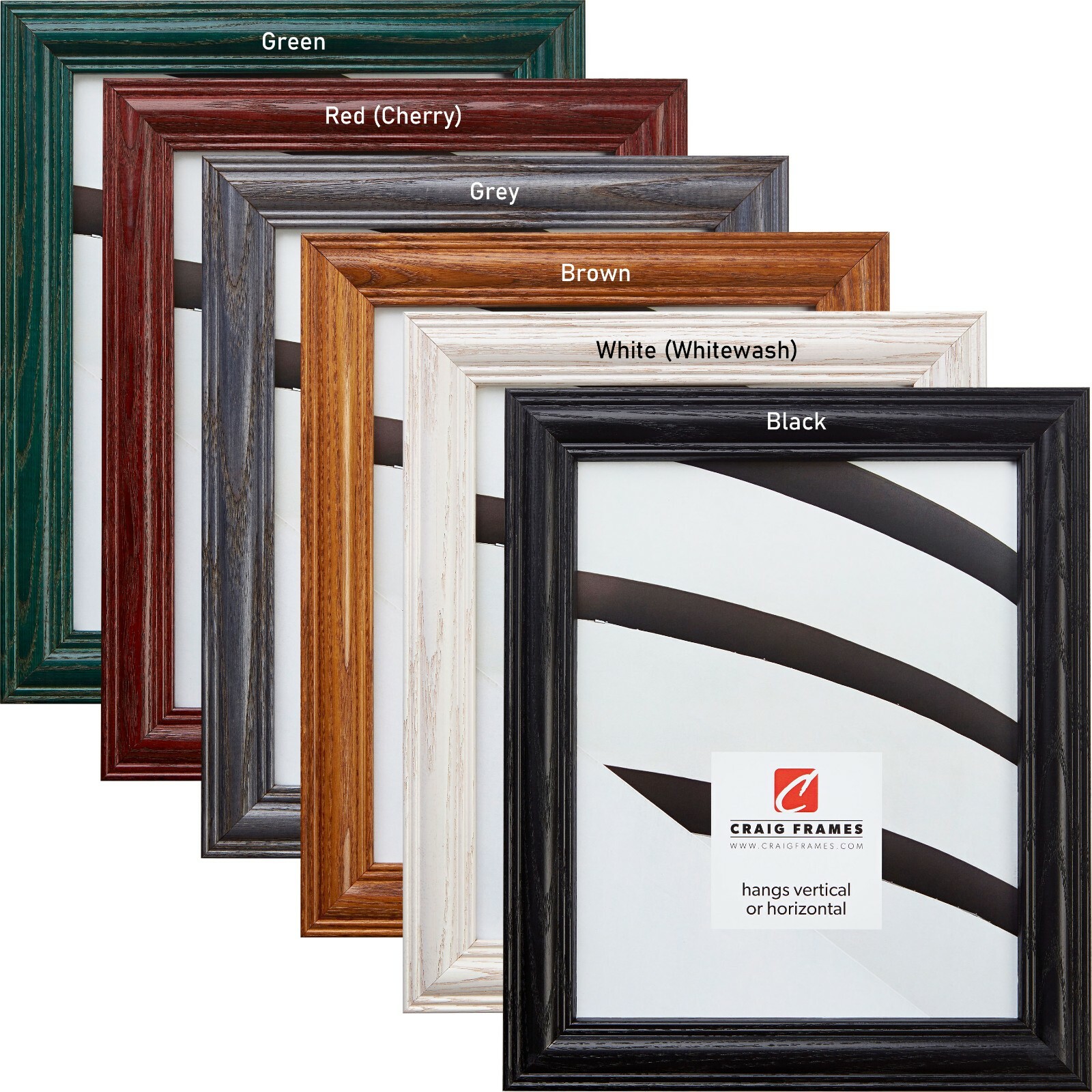 Craig Frames Wiltshire, Solid Wood Picture Frame, 1.25 Wide, Various  Colors