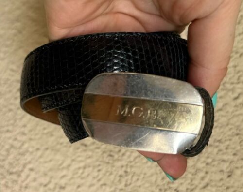 Belt Tiffany & Co sterling Sterling 925/18K gold MGB Engraving buckle Puruti - Picture 3 of 24