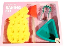 Sunnylife Fruit Salad 4 Piece Baking Kit Cupcake Mold Cookie Cutter Spatula NIB