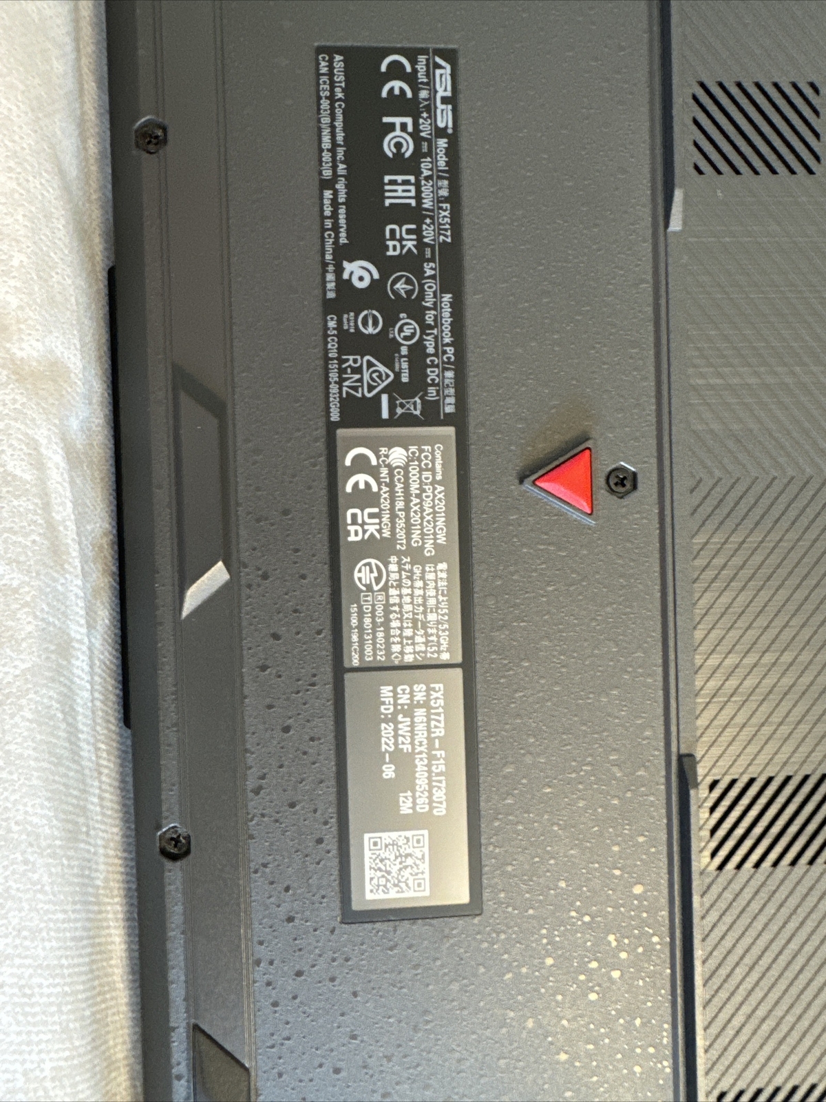 Asus TUF FX517Z 15.6" Intel i7 RTX 3070 16GB DDR5 512GB NVMe WiFi 6 ...