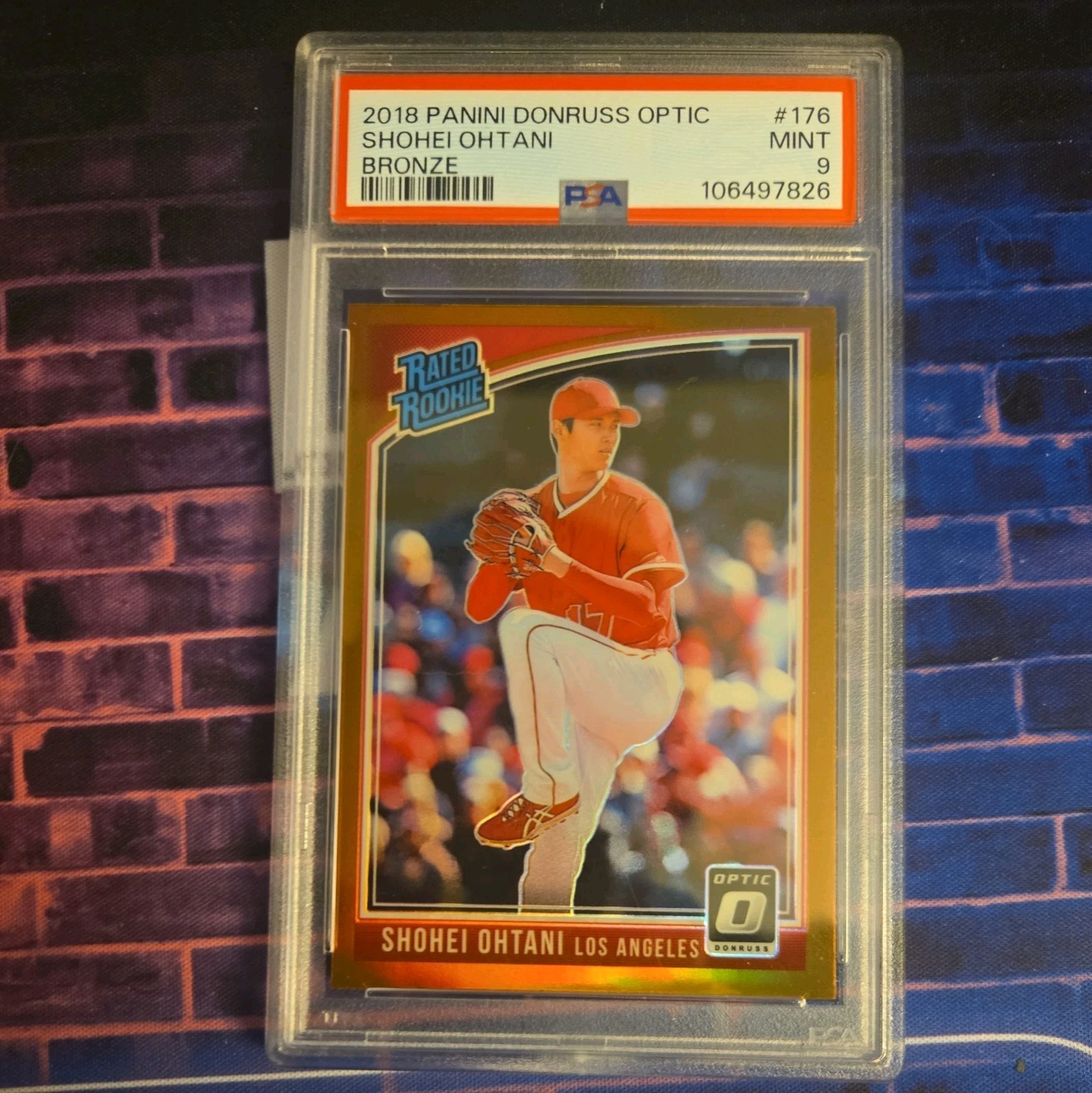 Shohei Ohtani - 2018 Donruss Optic  RARE Bronze Prizm RC Rated Rookie Card #176