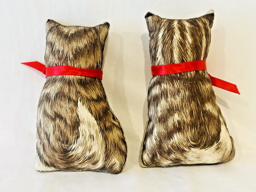 Tabby Cat Pillow Pet Plush Stuffed Animal Toy Pair Handmade Kitten Home Decor 6" - Picture 3 of 7