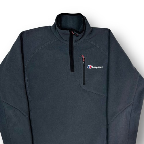 Berghaus Dark Grey Logo Embroidered 1/4 Zip Fluffy Fleece Size Medium - Picture 4 of 11