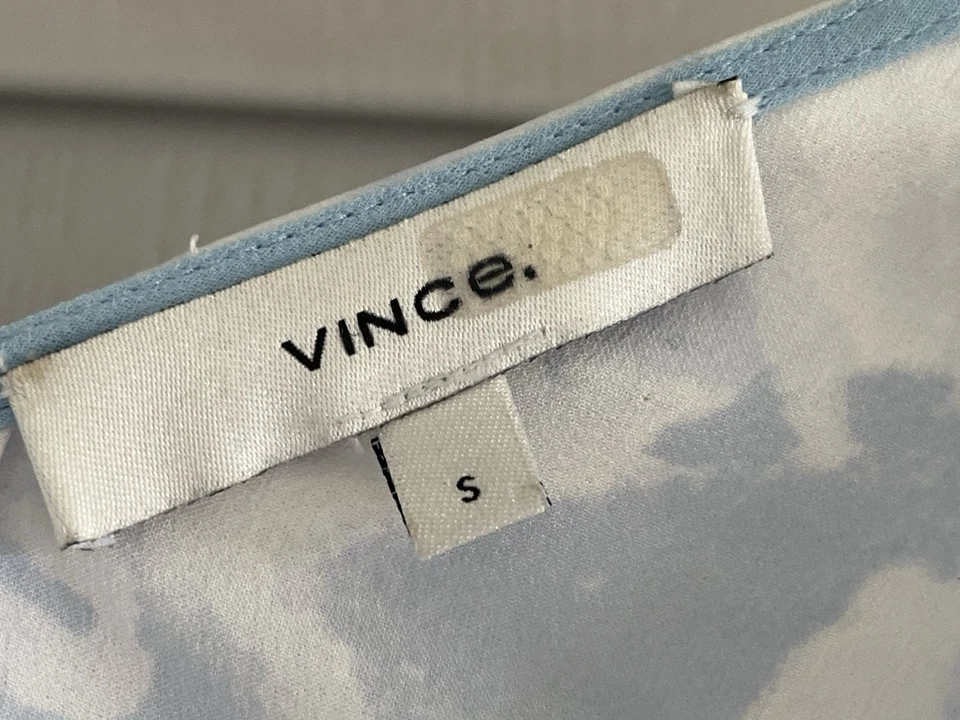 VINCE. Midi Dress Magnolia Silky Sky Blue Flutter Sleeve Pockets Women's Small - image 3 of 4