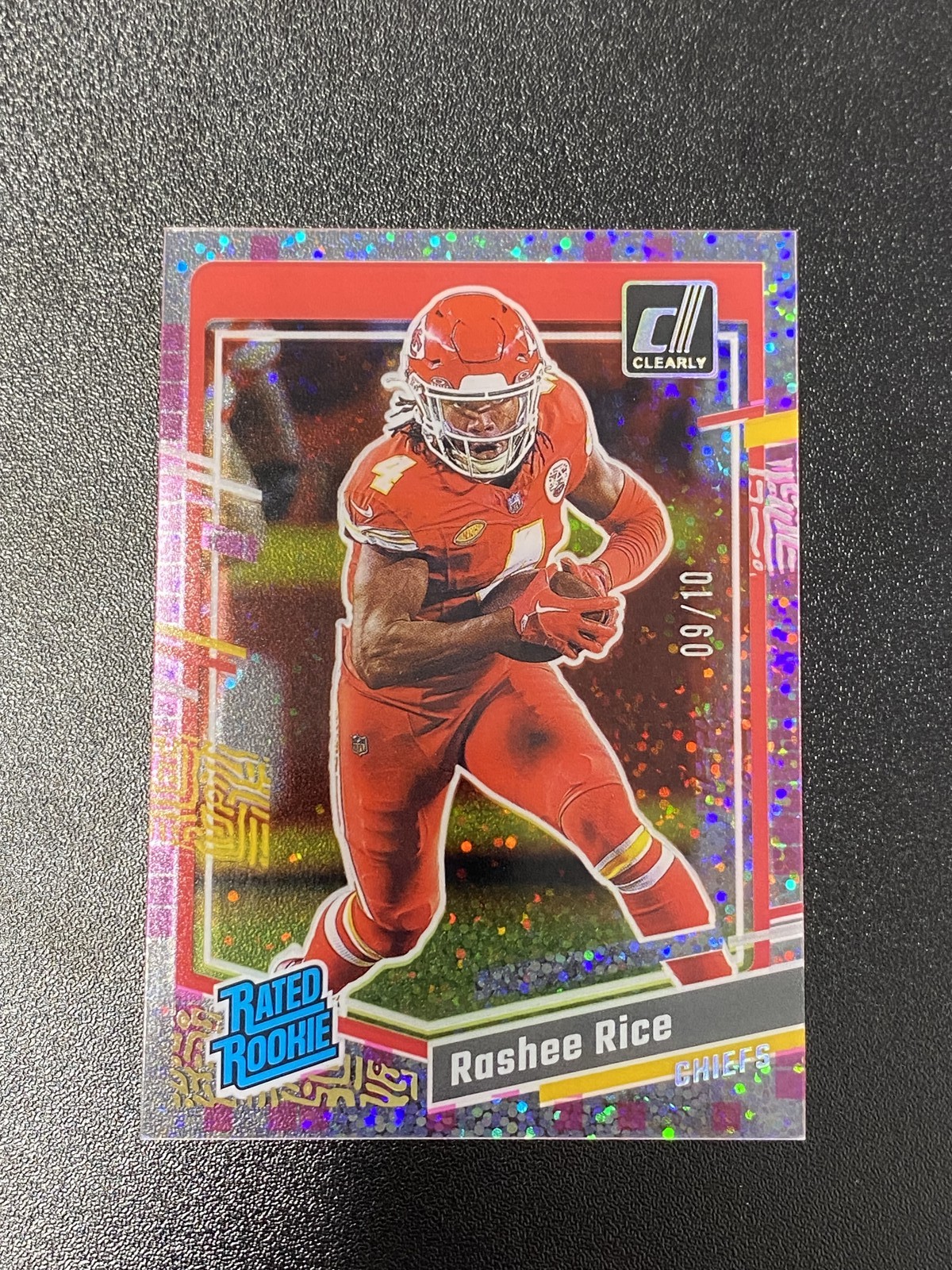 2023 Panini Donruss Clearly Rashee Rice #79 Holo Mosaic Rookie RC 09/10