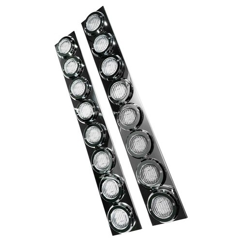 Front Clear Lens Peterbilt Air Cleaner Kit w/16 Flat Amber LED Lights & Bezels - Picture 6 of 8