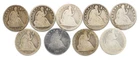 Lot of 9 Cull Seated Liberty Half-Dollars