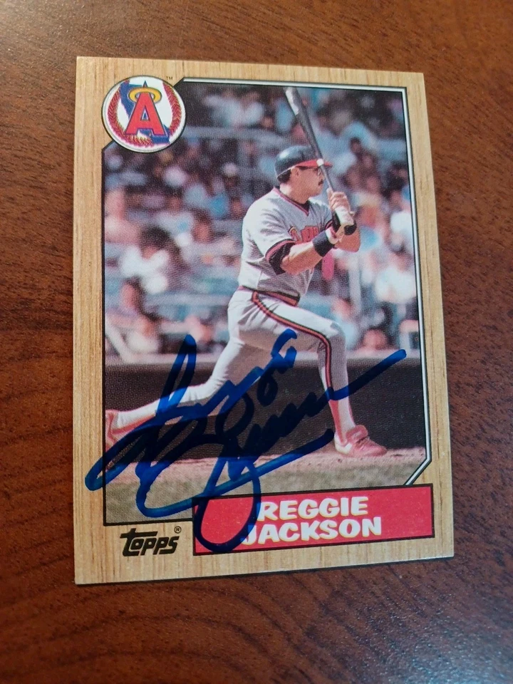 РЕГГИ ДЖЕКСОН 1987 Topps # 300 с автографом подписанная карта ANGEL 87 JSA HOF - Изображение 3 из 4