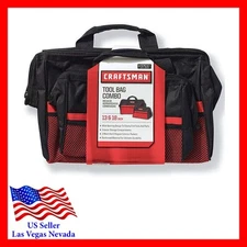 Craftsman Ballistic Nylon Tool Bag Set Black/Red 2 pc. 13" and 18" Combination