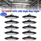 10 Pack 200W Ceiling Garage Light Commercial Industrial Shop Lighting Fixture 