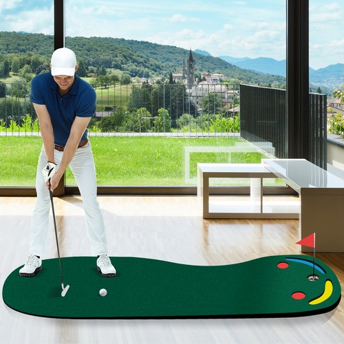3-Hole Golf Putting Mat Indoor Outdoor Portable Training Green 9.8 x 3 FT - Picture 2 of 9