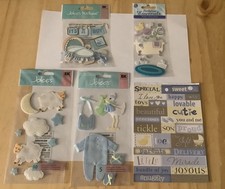 Baby Boy 004 Scrapbooking Lot Jolee Rare Basket / Bath /Soft Sheep And Outfit 