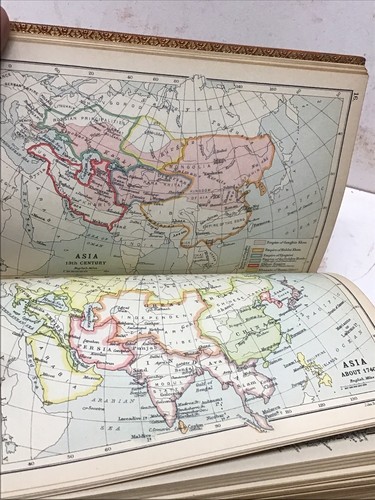 1925 Leather Atlas of Asia published in London by Robert Rivière & Son - Bild 15 von 24
