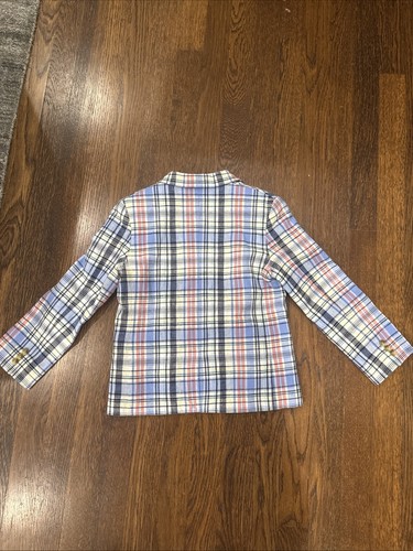 Janie And Jack Plaid Linen Jacket With Pockets Sz 6 Boys - Picture 3 of 5