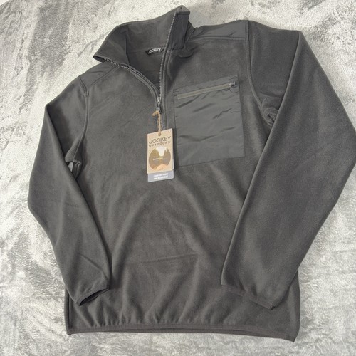 NEW Jockey Charcoal Men's 1/2 Zip Up Mock Neck Pullover Size S Pocket - Picture 4 of 10