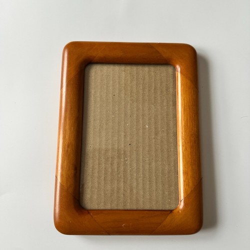 Cornice portafoto vintage 4x6" in legno massello di teak angoli arrotondati MCM danese - Foto 2 di 10