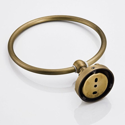 Wall Mounted Antique Brass Hand Towel Ring Bathroom Round Bar Rack Rail Holder - Bild 10 von 20