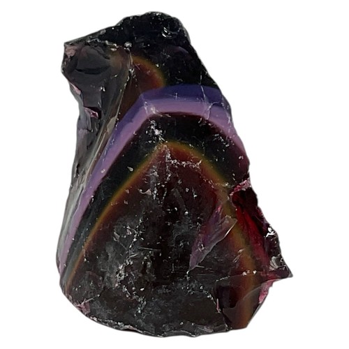 Cranberry Ruby Carmel Lavender Art Glass Cullet Layered Slag Glass #5L145 - Picture 2 of 6