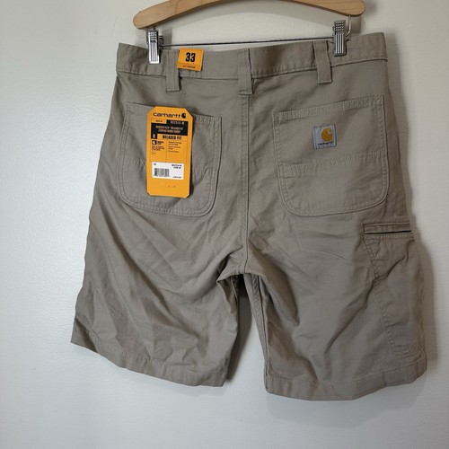 *Neu mit Etikett* Carhartt Rugged Flex Relaxed Fit Canvas Arbeitsshorts hellbraun Herren Gr. 33 BS6984 - Bild 2 von 5