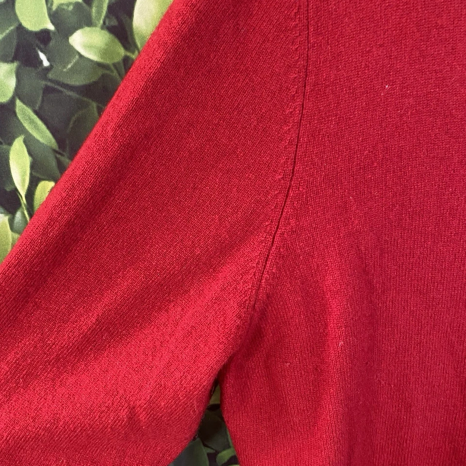 Suéter Neiman Marcus Mujer Rojo 100% Cachemira Cuello Alto Manga Larga Talla XL Foto 4 de 4