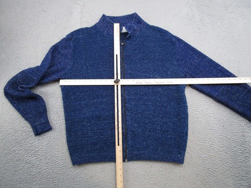 Cárdigan Suéter Azul Tejido Acanalado Cremallera Kandel Años 80 Talla L Abuelo Golf - Imagen 3 de 9