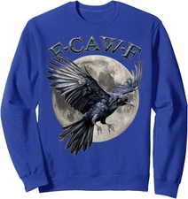 Black Crow F-Caw-F Funny Black Bird Moon Gothic Unisex Crewneck Sweatshirt