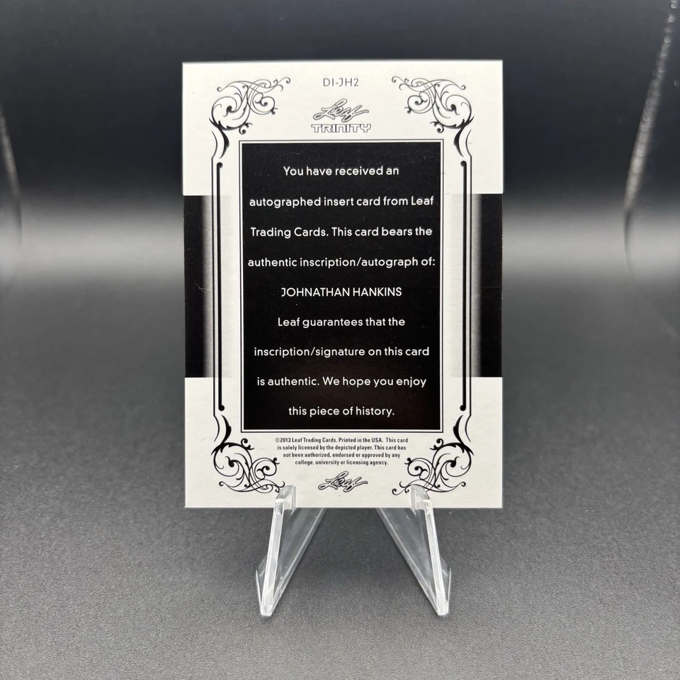 2013 Leaf Trinity Inscription Auto /60 Johnathan Hankins #DI-JH2 Rookie Auto OSU - Image 2 of 2