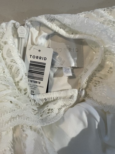 NWT Torrid 24 Sleeveless Ivory Lace Midi Dress - Picture 5 of 7