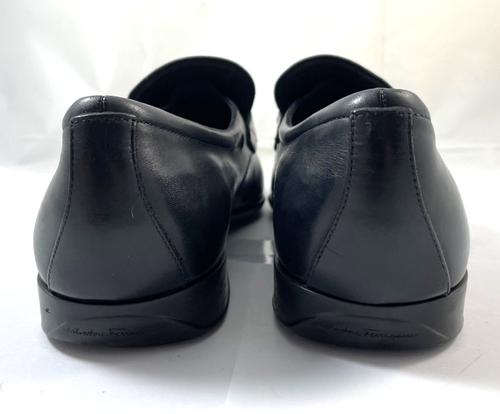 Ferragamo Size 10 D Gancini Bits Leather Slip On Loafers Shoes Black Reg $750 - Picture 4 of 8