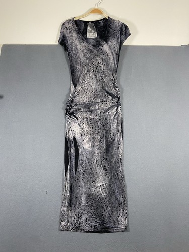 Young Fabulous & Broke Maxikleid Damen Medium Schwarz Grau Rüschen Sommer Boho