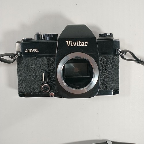 Vivitar 400 SL 35mm SLR Film Camera With 2 Lenes, Teleconverter, Flash & Case - Picture 6 of 17