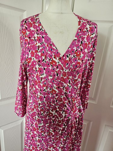 David Nieper Evie Floral Mockwrap Dress Size 16 BNWT - Picture 5 of 12