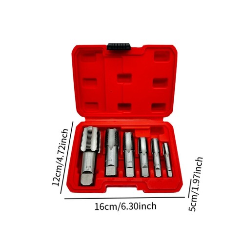 6PCS NPT Pipe Taps 1 "3/4" 1/2 "3/8" 1/4 "1/8" Sanitär Tap -Set -Hand -Gewinde - Picture 5 of 7