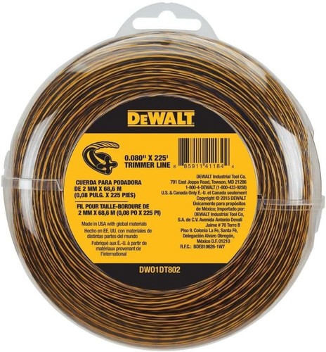 DEWALT Trimmerschnur, 225 Fuß mal 0,080 Zoll (DWO1DT802)