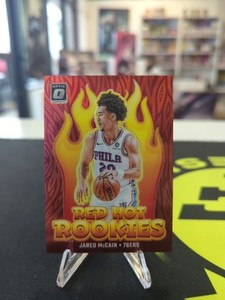 2024-25 Donruss Optic Red Hot Rookies Red Prizm #d 32/99 Jared McCain RC #12