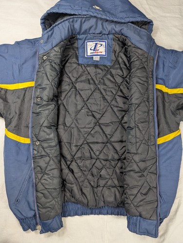 Vintage 90's Logo Athletic Michigan Wolverines Full Zip Puffer Jacket Size L - Picture 10 of 20