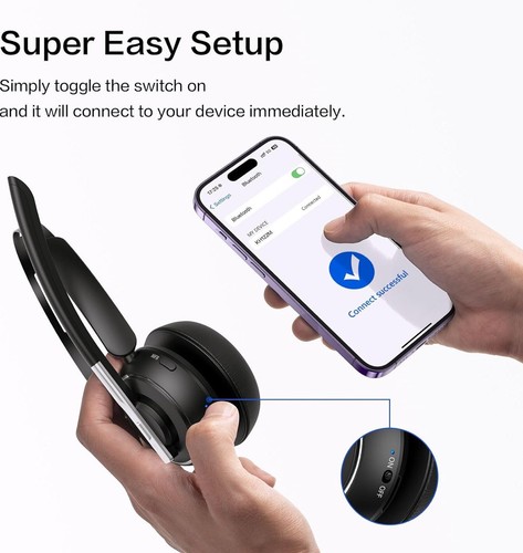 Active Noise Cancelling Bluetooth Headset with USB Dongle and Mute Function - 第 2/12 張圖片