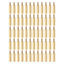 50 Pcs M2.5 Standoff Screws, Brass Hex PCB Standoffs (Gold Tone, 15mm+6mm)