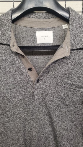 Polo Billy Reid Negro Manga Corta Cuello Pensacola Para Hombre Talla M - Imagen 3 de 5