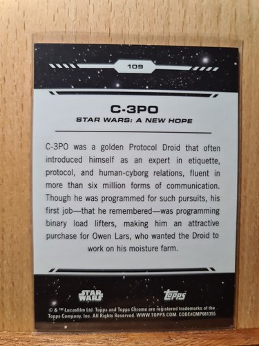 C-3PO #109 #36/99 Green Refractor 2024 Topps Star Wars Chrome K0131A - Picture 2 of 2