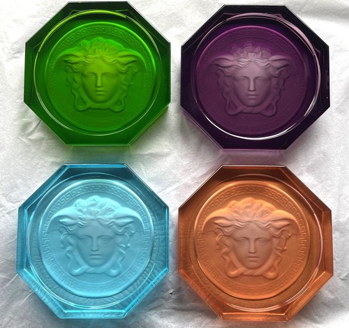 Versace Rosenthal Glass Coaster Collection 8 Colours BRAND NEW & Boxed Genuine - Picture 5 of 24