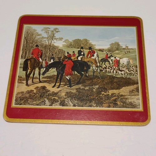 6 Pimpernel English Fox Hunting Placemats 2- 12"x 9", 4- 8.5" x 8.5"  - Picture 10 of 19